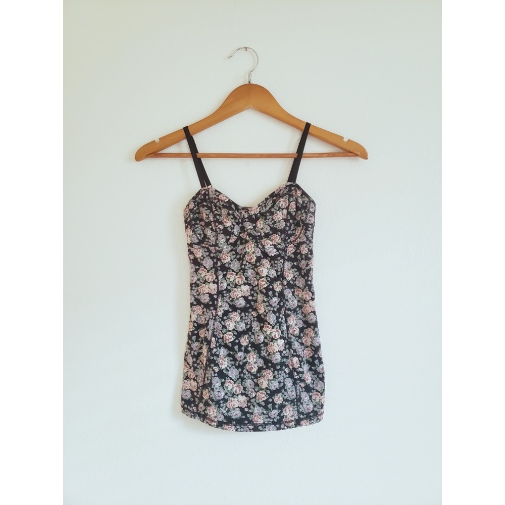 Aritzia/Talula Floral Bustier Tanktop